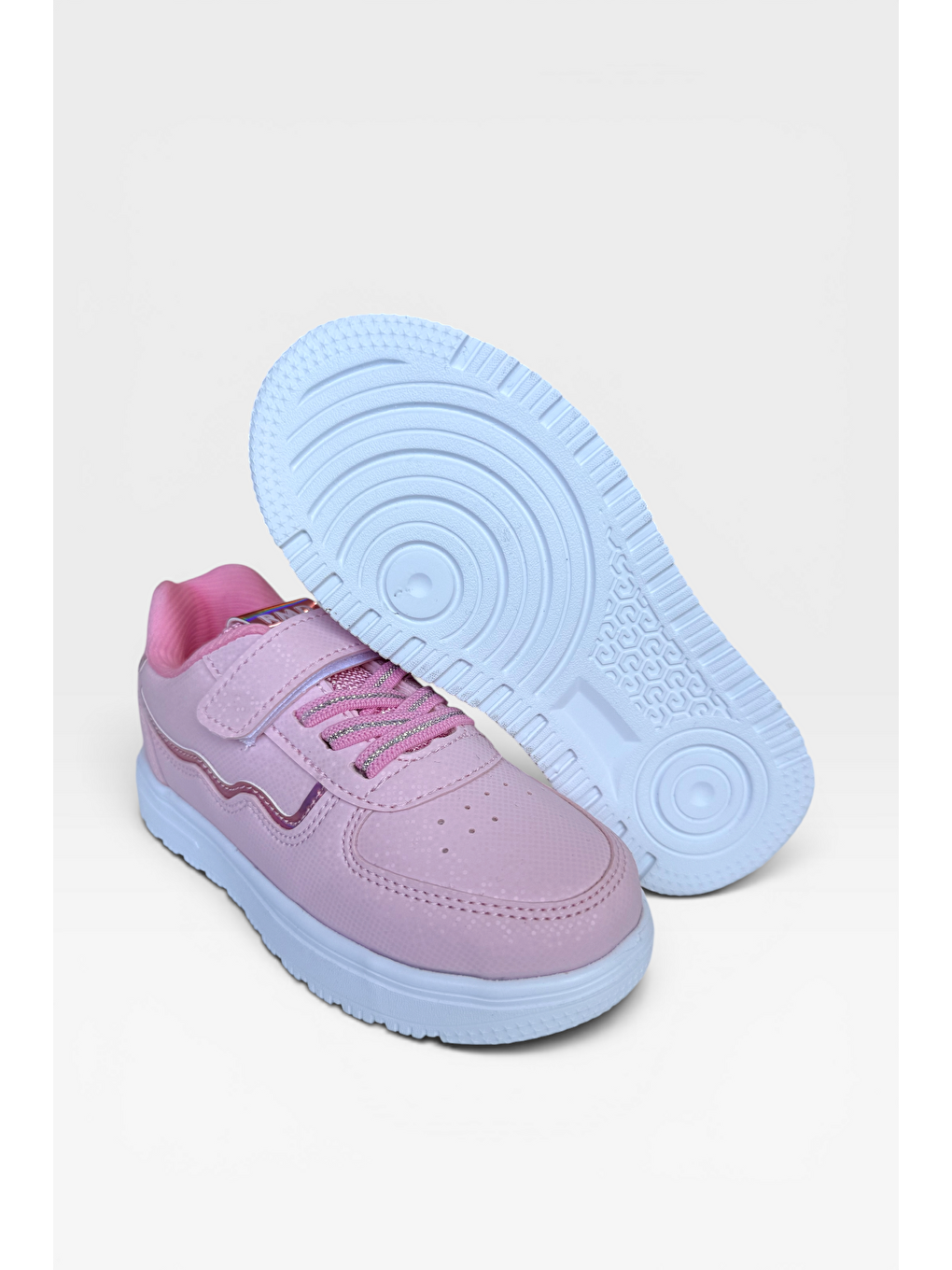Pembe Anatomik Taban Cırtlı Rahat Hafif Sneaker Çocuk Spor Ayakkabı Pudra-4