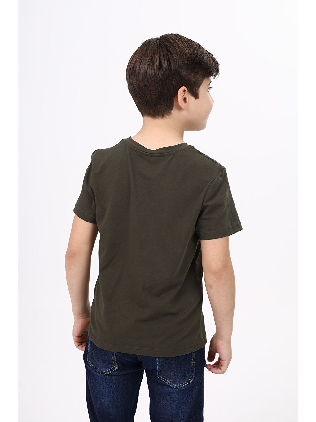 Haki Erkek Çocuk Baskılı Tişört-3