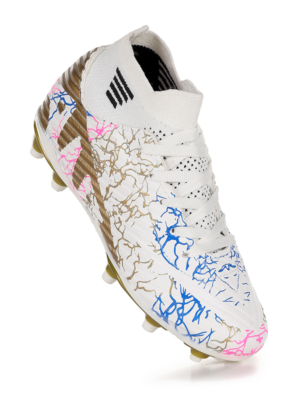 Beyaz Liga Boğazlı Krampon Çim Saha Erkek Çocuk Futbol Ayakkabı