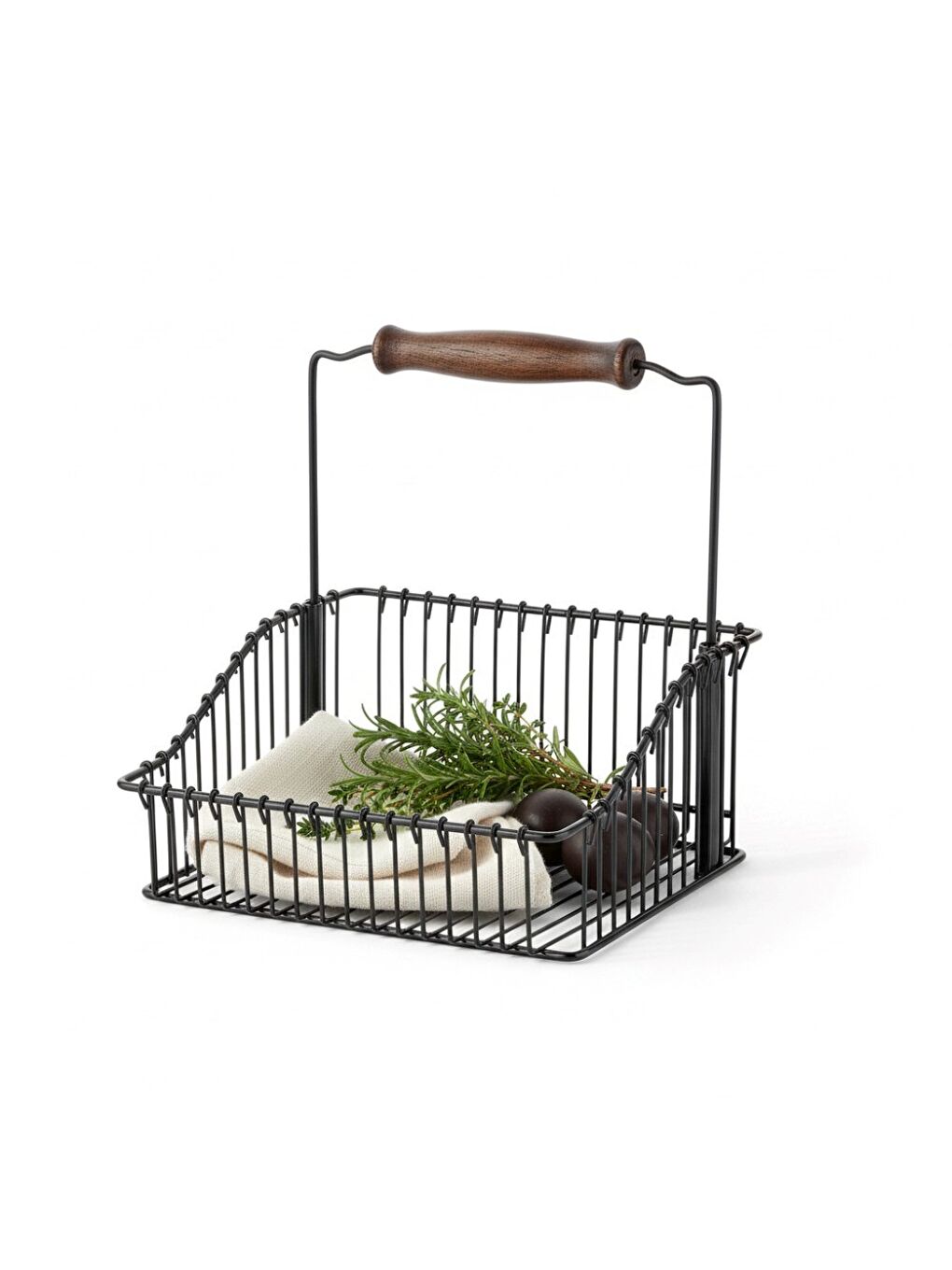 Siyah VP-920 Mutfak Banyo Sepeti Çok Amaçlı Sept Ferforje Metal Fintorp Model 20*20-4