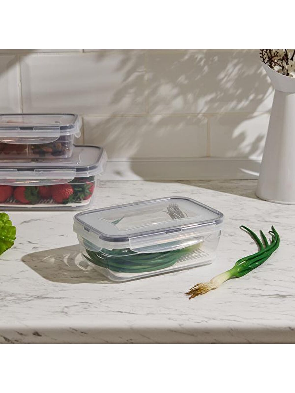 Renksiz Fresh Box Kare Saklama Kabı - 1000 ml