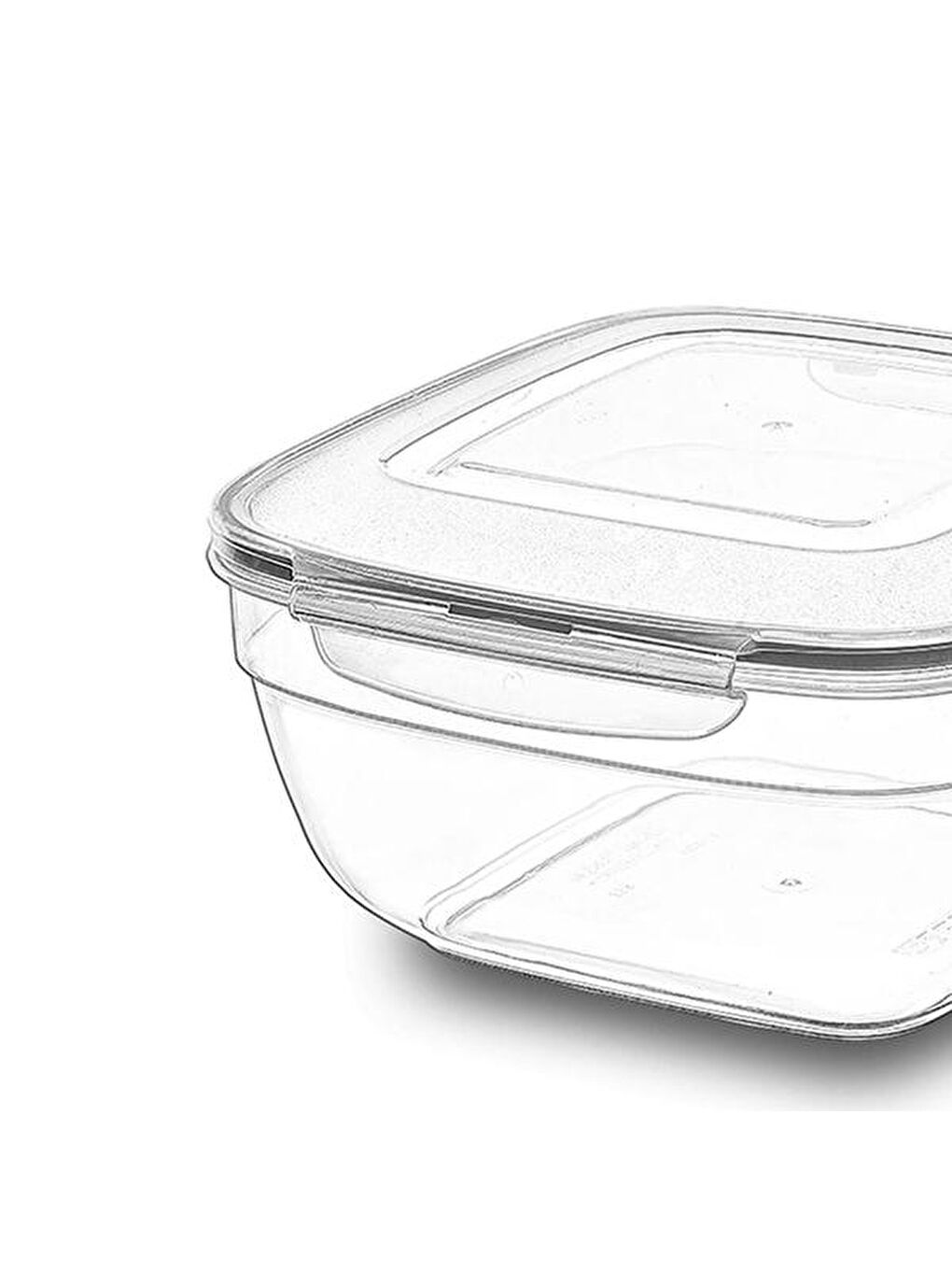 Renksiz Fresh Box Kare Saklama Kabı - 1000 ml-3