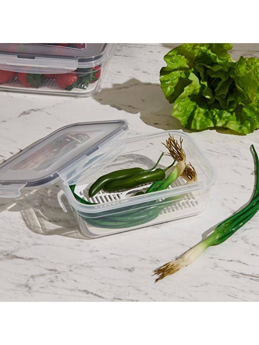 Renksiz Fresh Box Kare Saklama Kabı - 1000 ml-4