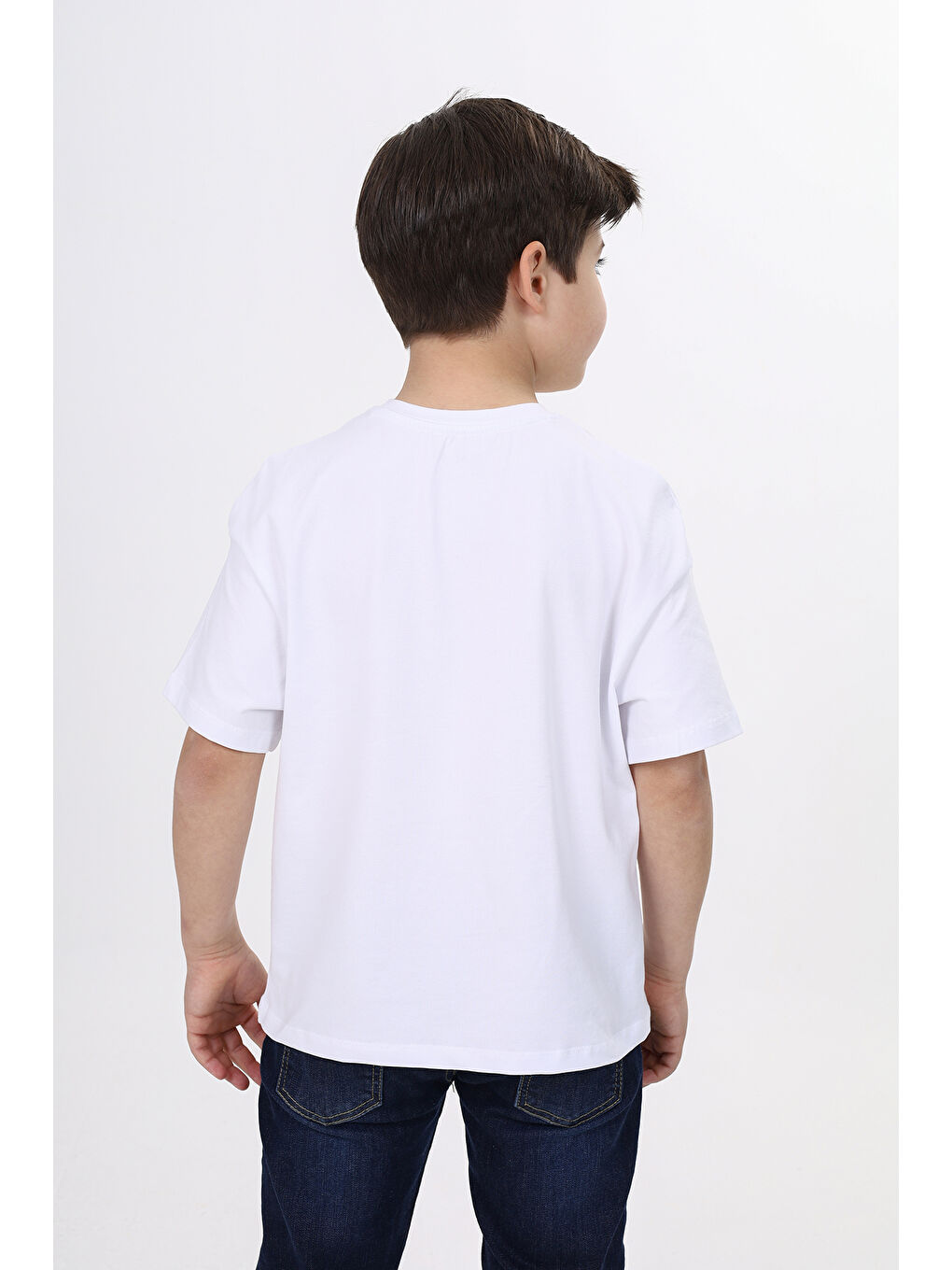 Beyaz Erkek Çocuk Baskılı Tişört-4