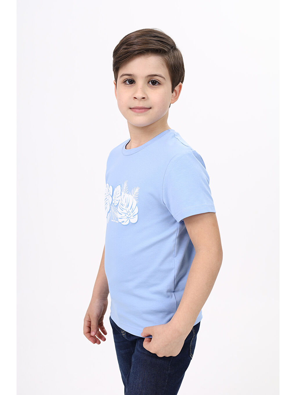 Lila Erkek Çocuk Baskılı Tişört-1