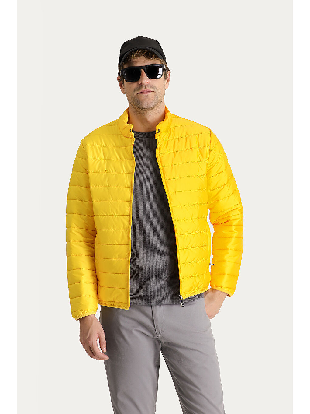 Sarı Kapitone Spor Mont-1