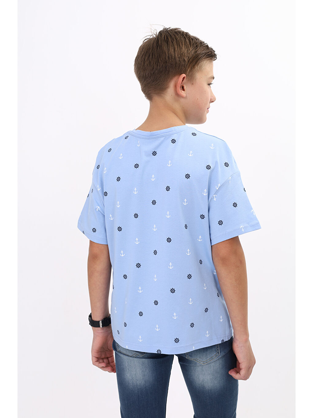 Lila Erkek Çocuk Baskılı Tişört-2