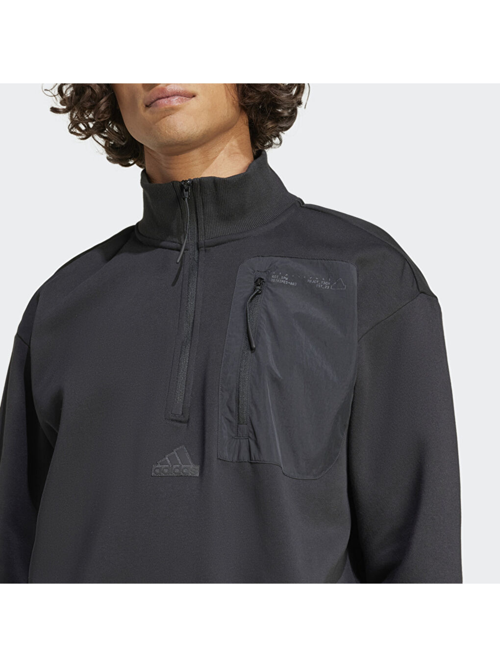 Adidas Siyah Erkek Siyah Dik Yaka Sweatshirt - 2