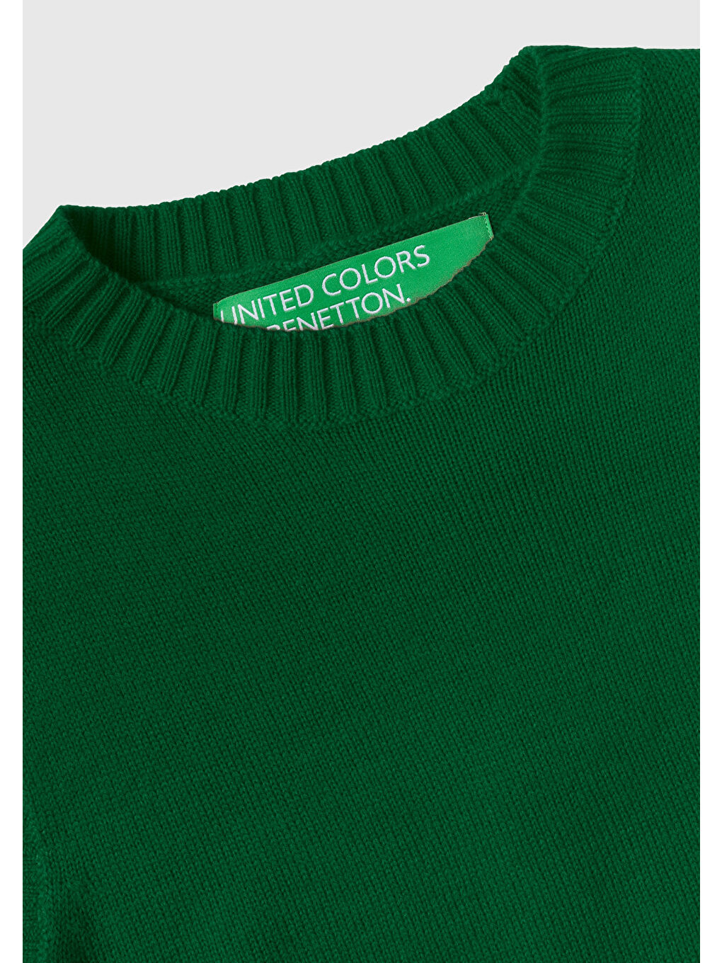 United Colors Of Benetton Kadın Yeşil Yün Karışımlı Arkası Uzun Süveter - 5