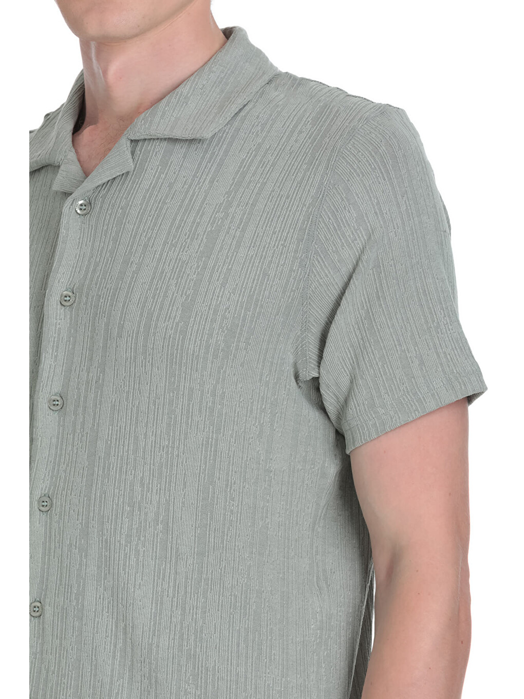 Yeşil Regular Fit Apaş Yaka Gömlek-3