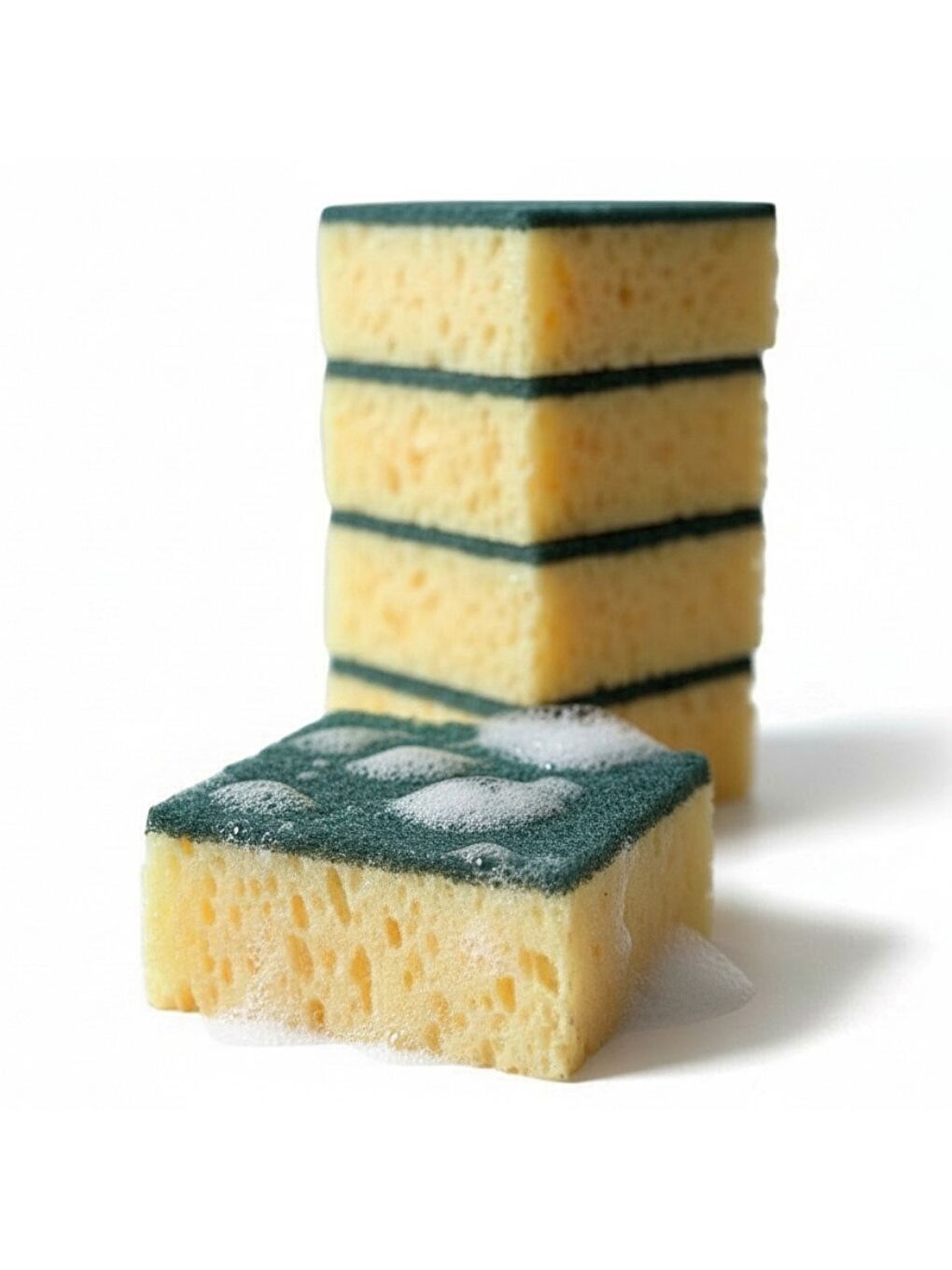 Sarı Softtex Çift Taraflı Çizmez Ekonomik Mercan Bulaşık Sünger 4 Adet-3