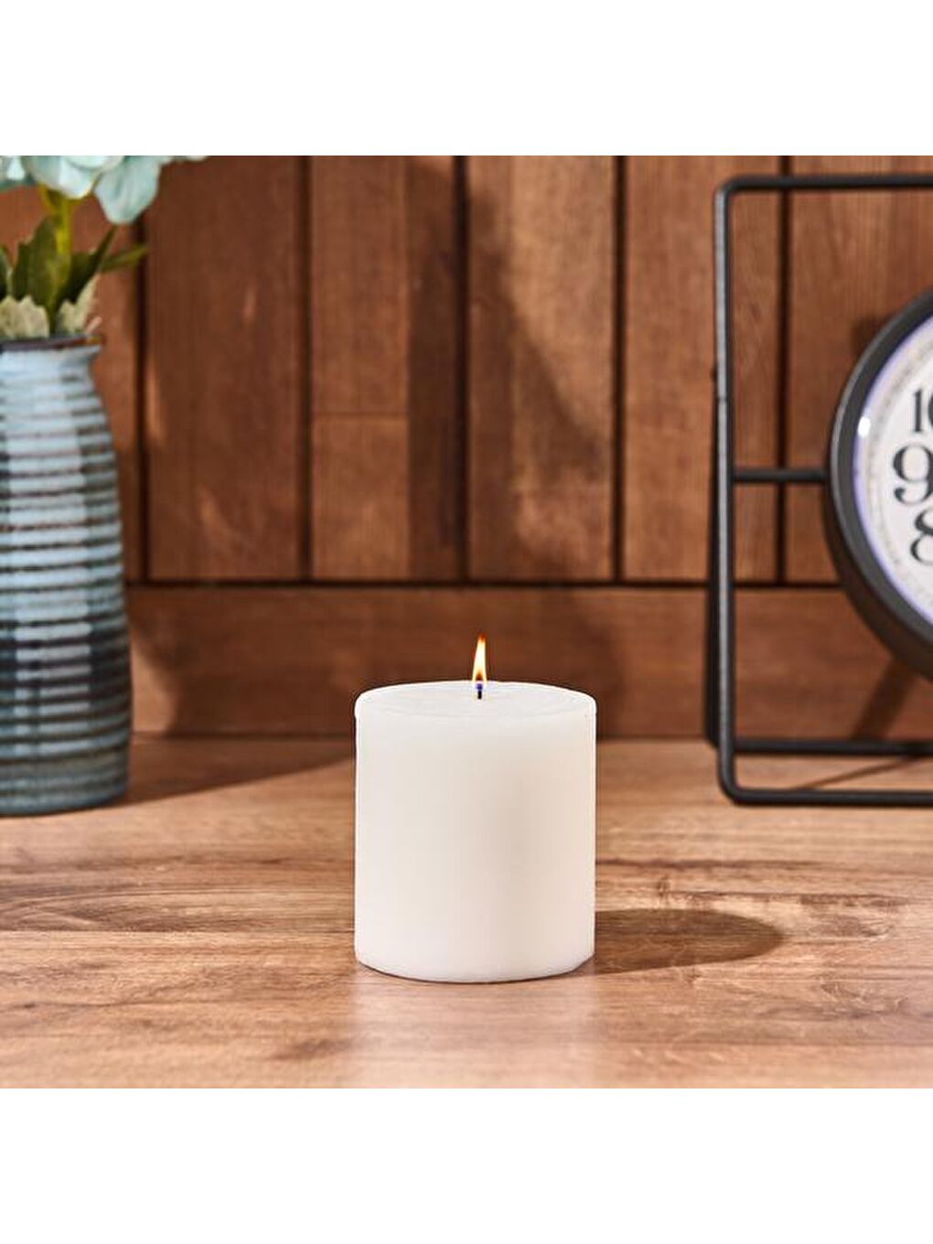 Soft White Küçük Baton Mum - Beyaz - 7x7 cm