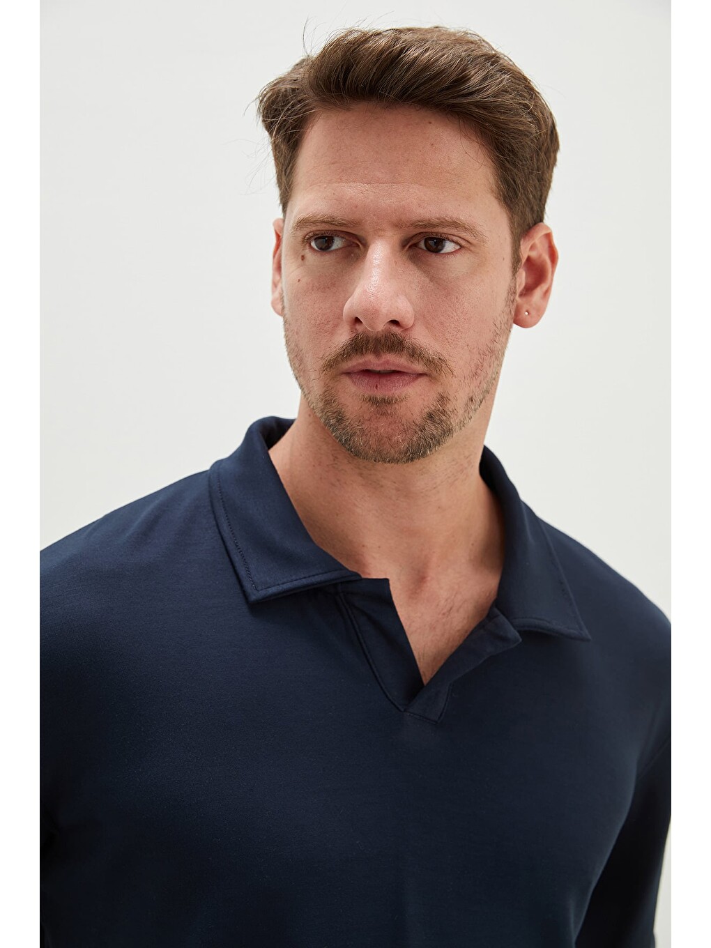 Petrol Basic Apaş Yaka Modal Sweatshirt-4