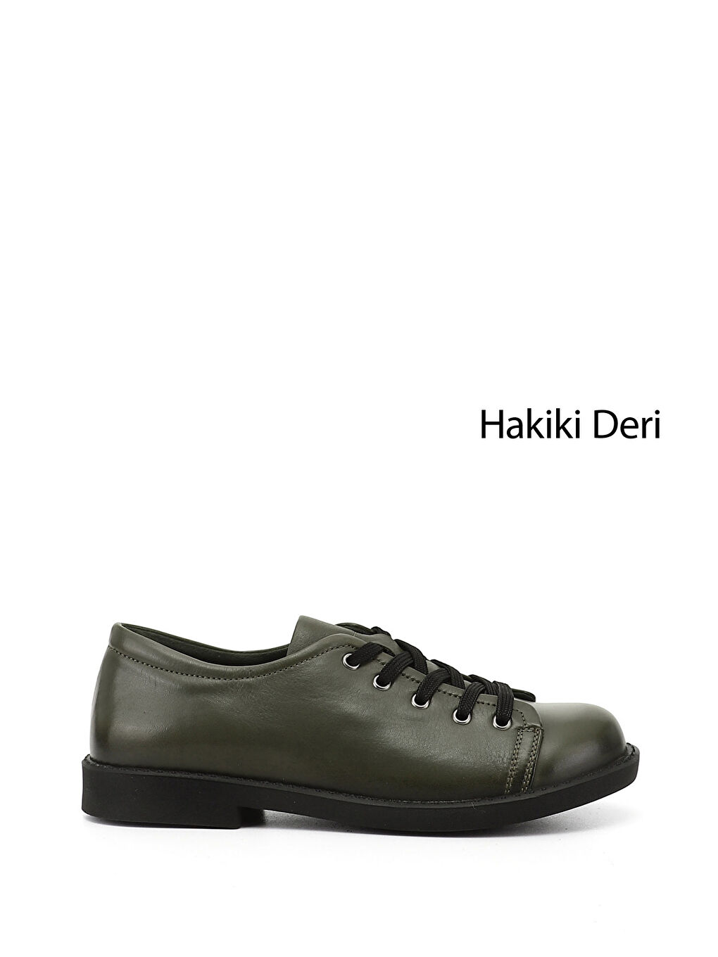 Kadın HAKİ-YEŞİL Bağcıklı Hakiki Deri Sneaker