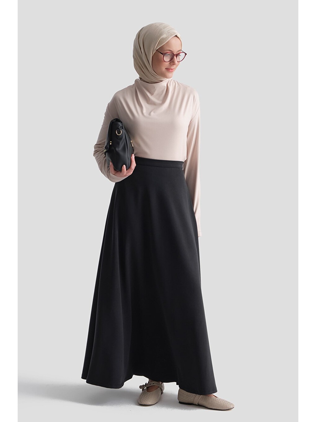 Modal Kloş Etek Siyah