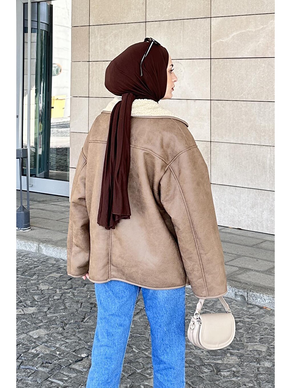 Kahverengi Süet Düğmeli Mont Sütlü Kahve-3