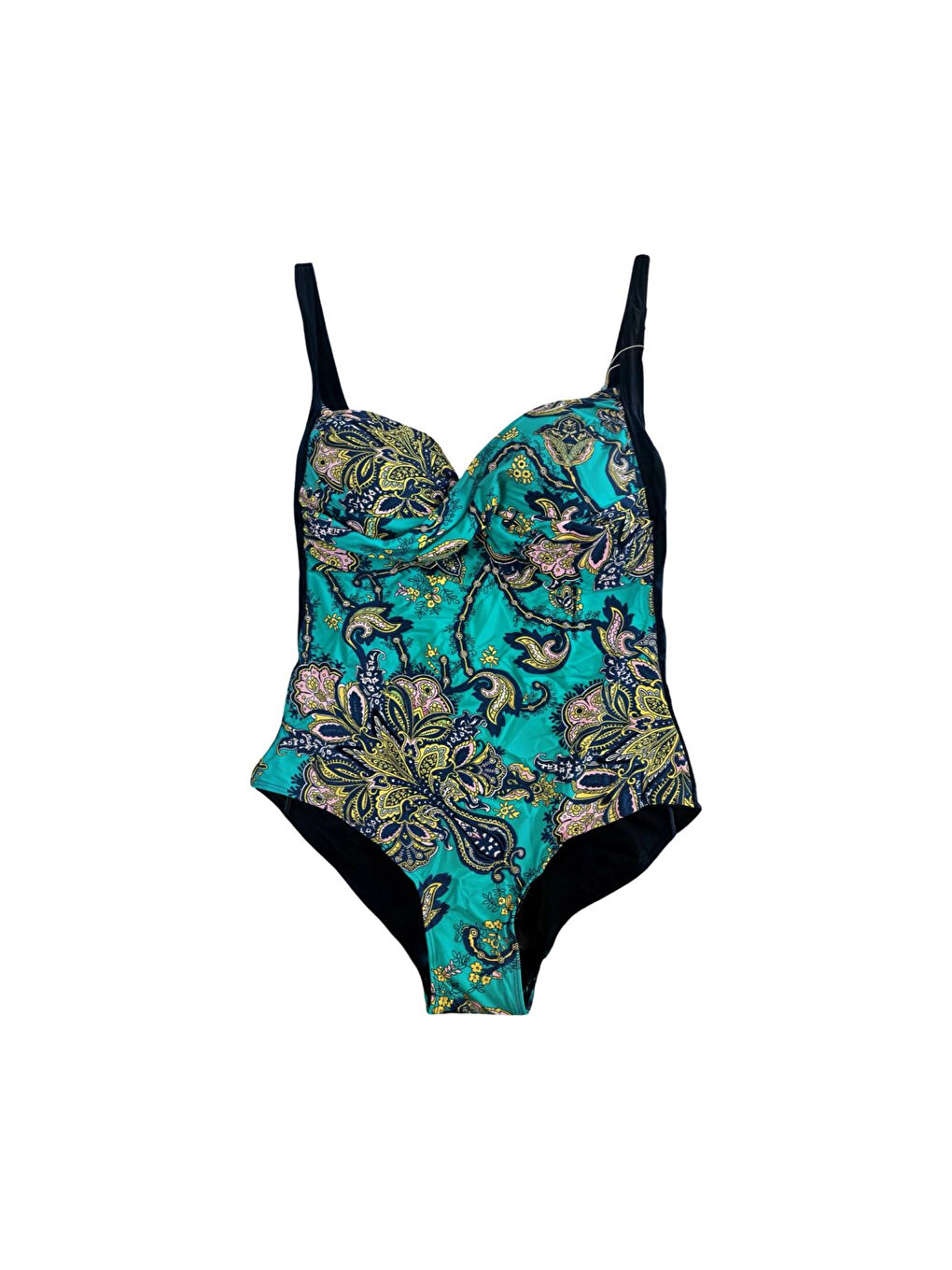 Kadın Siyah Turkuaz Desenli Mayo HZL25S-LC6279