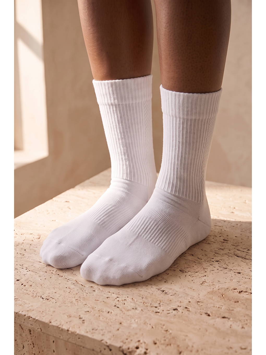 Unisex Soket Spor Çorabı Beyaz