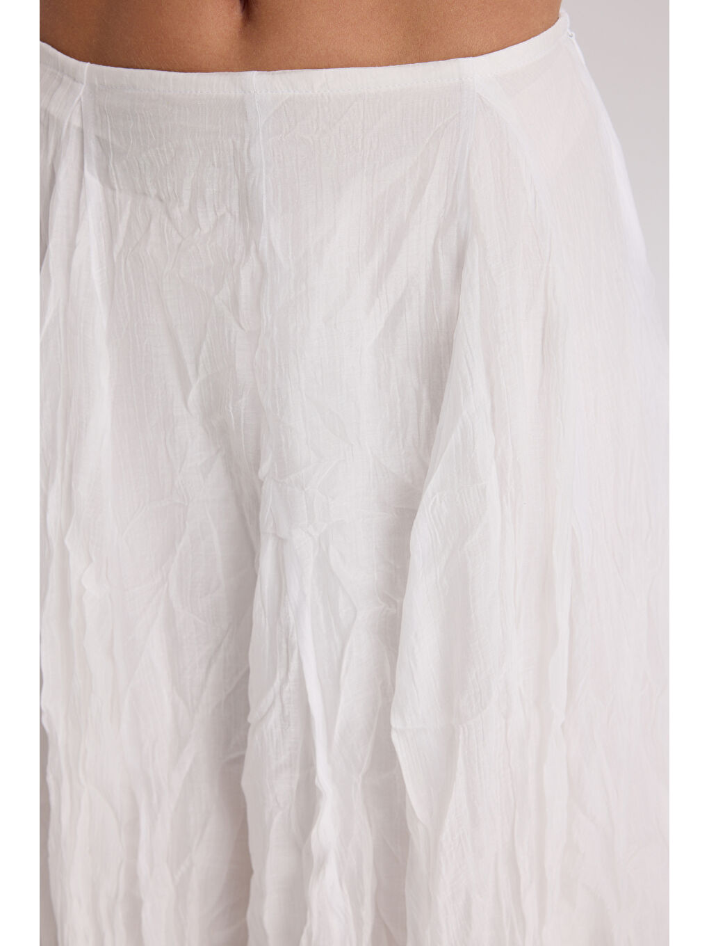 Freesia Kırışık Ekru Uzun Etek-6