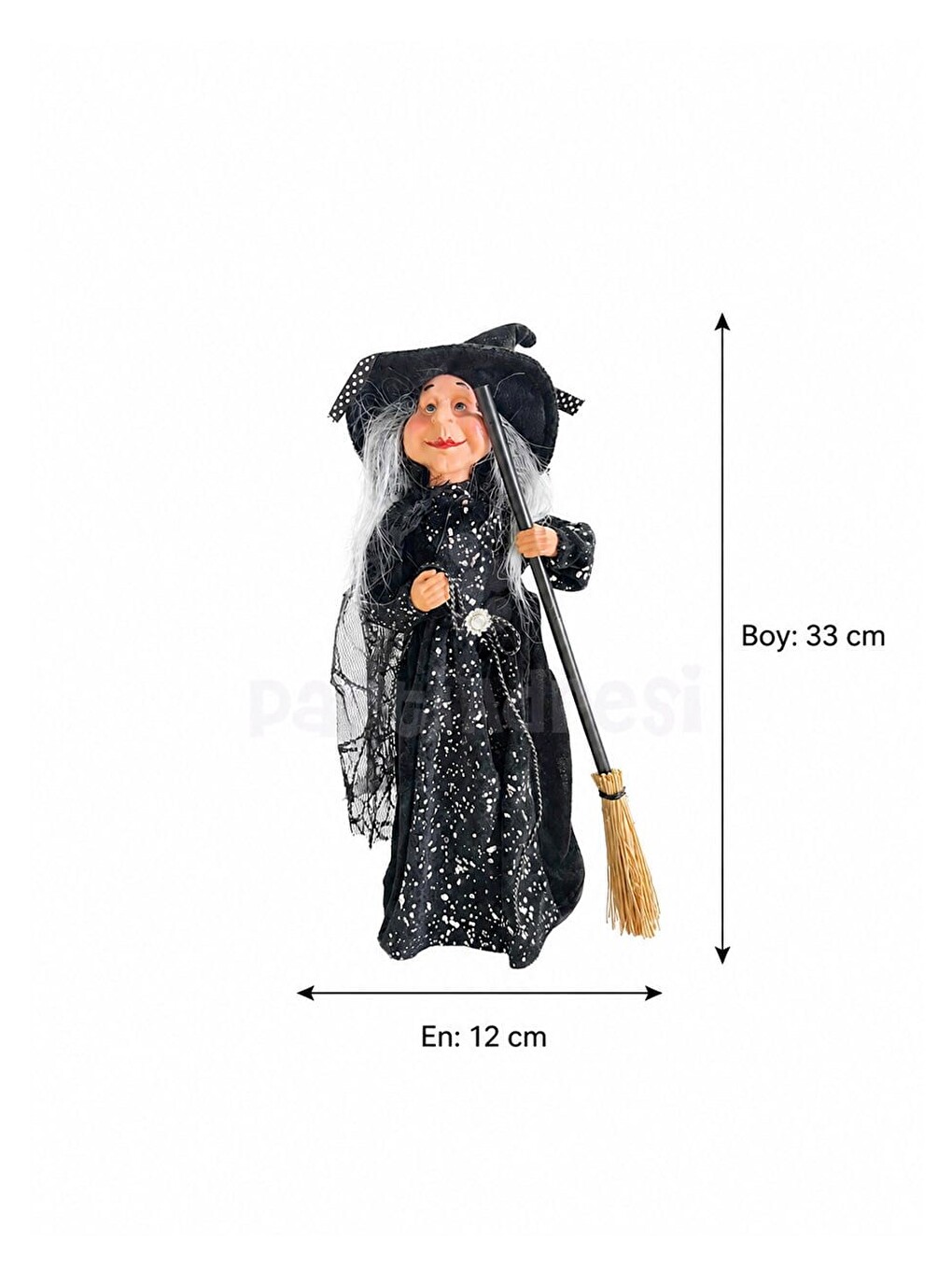 Süpürgeli Biblo Siyah 33 Cm-2