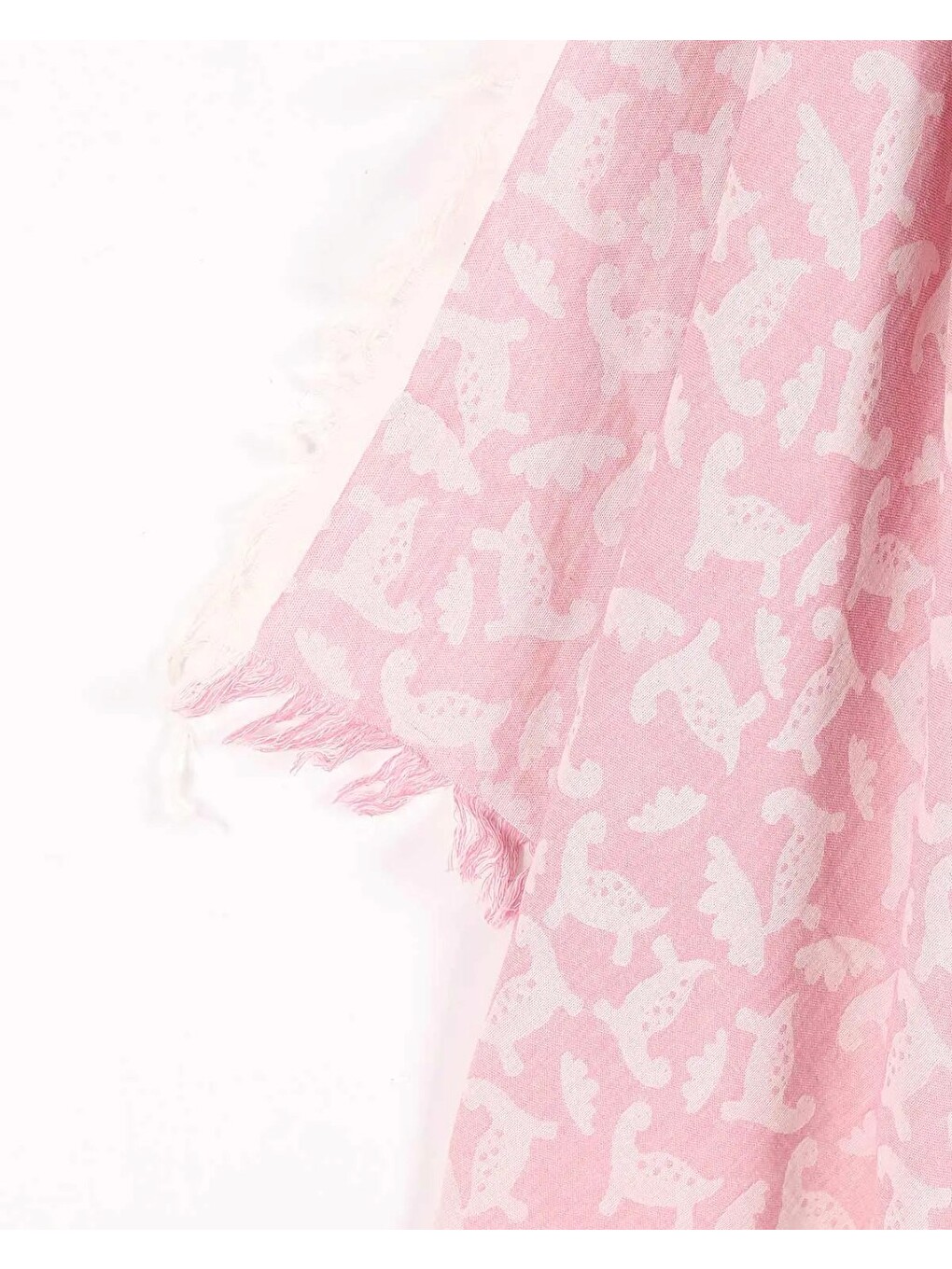 Pembe Tek Katlı 110x90 Cm Saçaklı Lüx Müslin Battaniye-4
