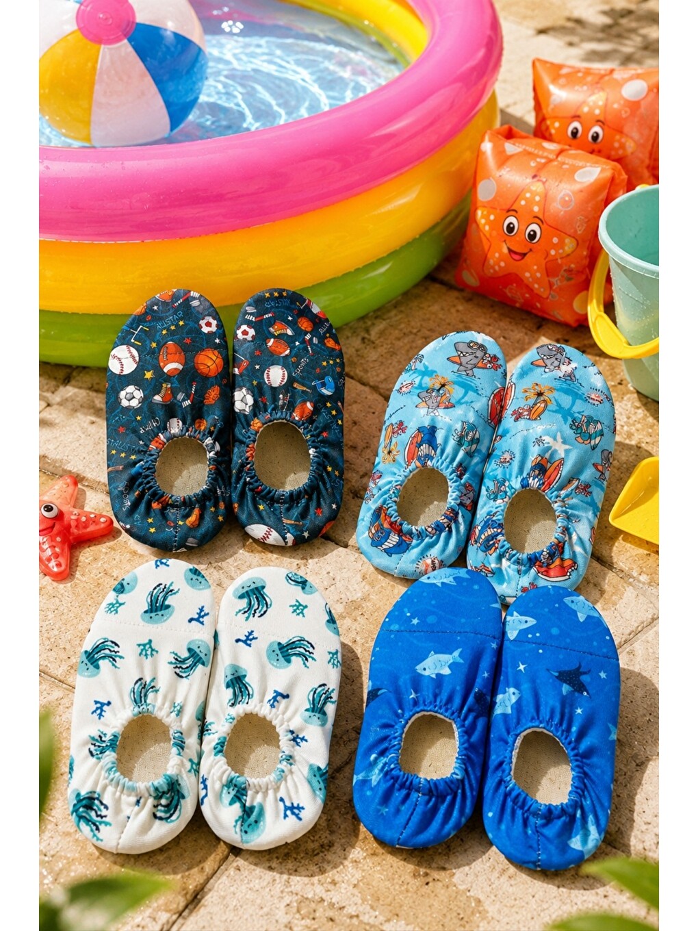 Mavi Baby Kaymaz Tabanlı Unisex Bebek Çocuk Deniz Ayakkabısı Ve Havuz Patiği-2