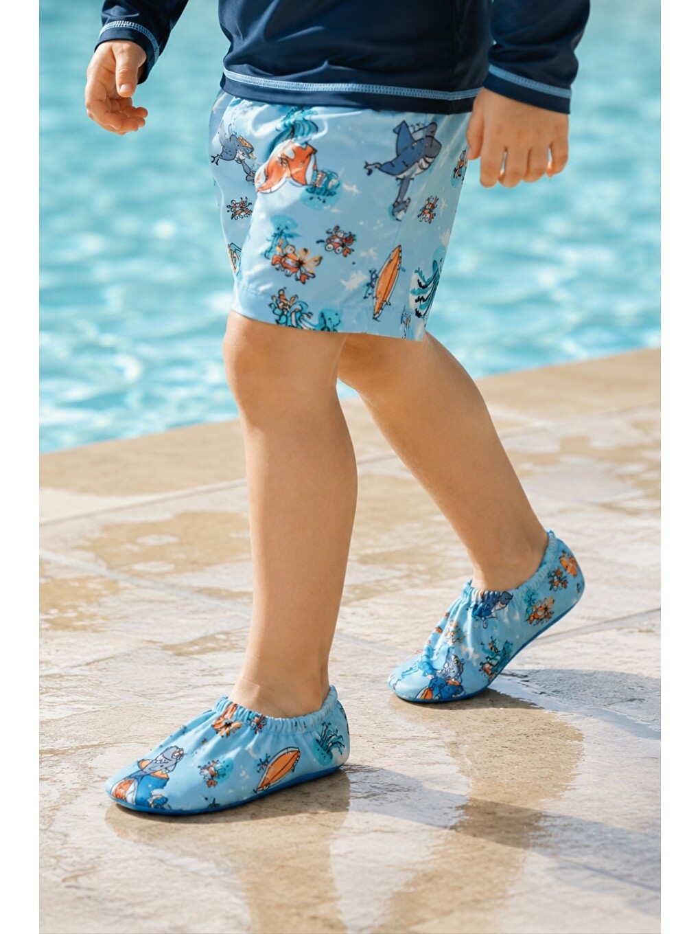 Mavi Baby Kaymaz Tabanlı Unisex Bebek Çocuk Deniz Ayakkabısı Ve Havuz Patiği-7