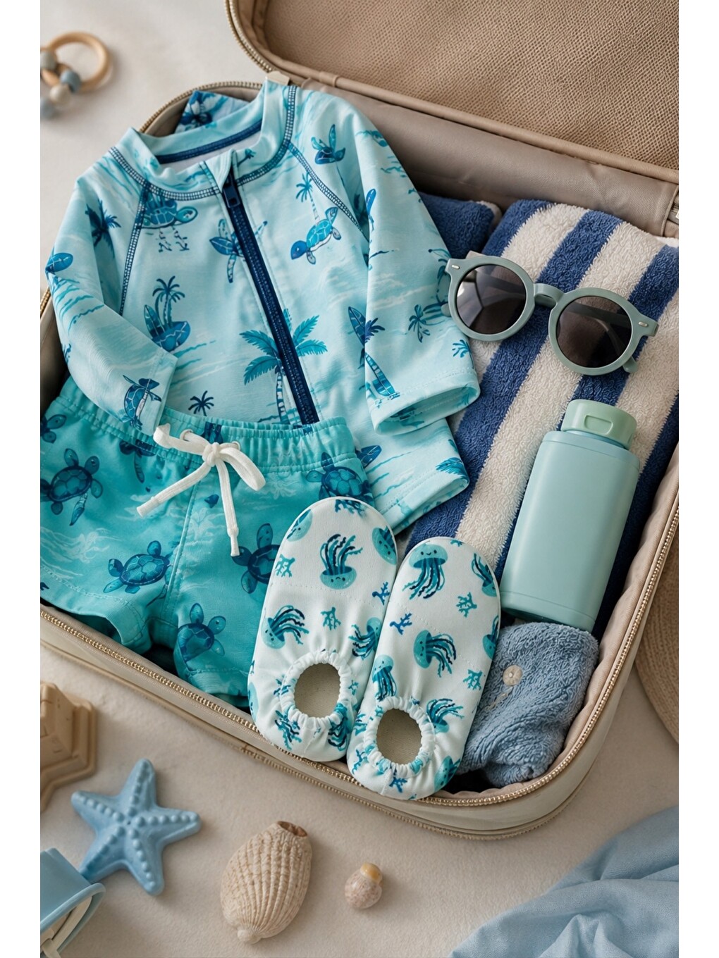 Mavi Baby Kaymaz Tabanlı Unisex Bebek Çocuk Deniz Ayakkabısı Ve Havuz Patiği-8