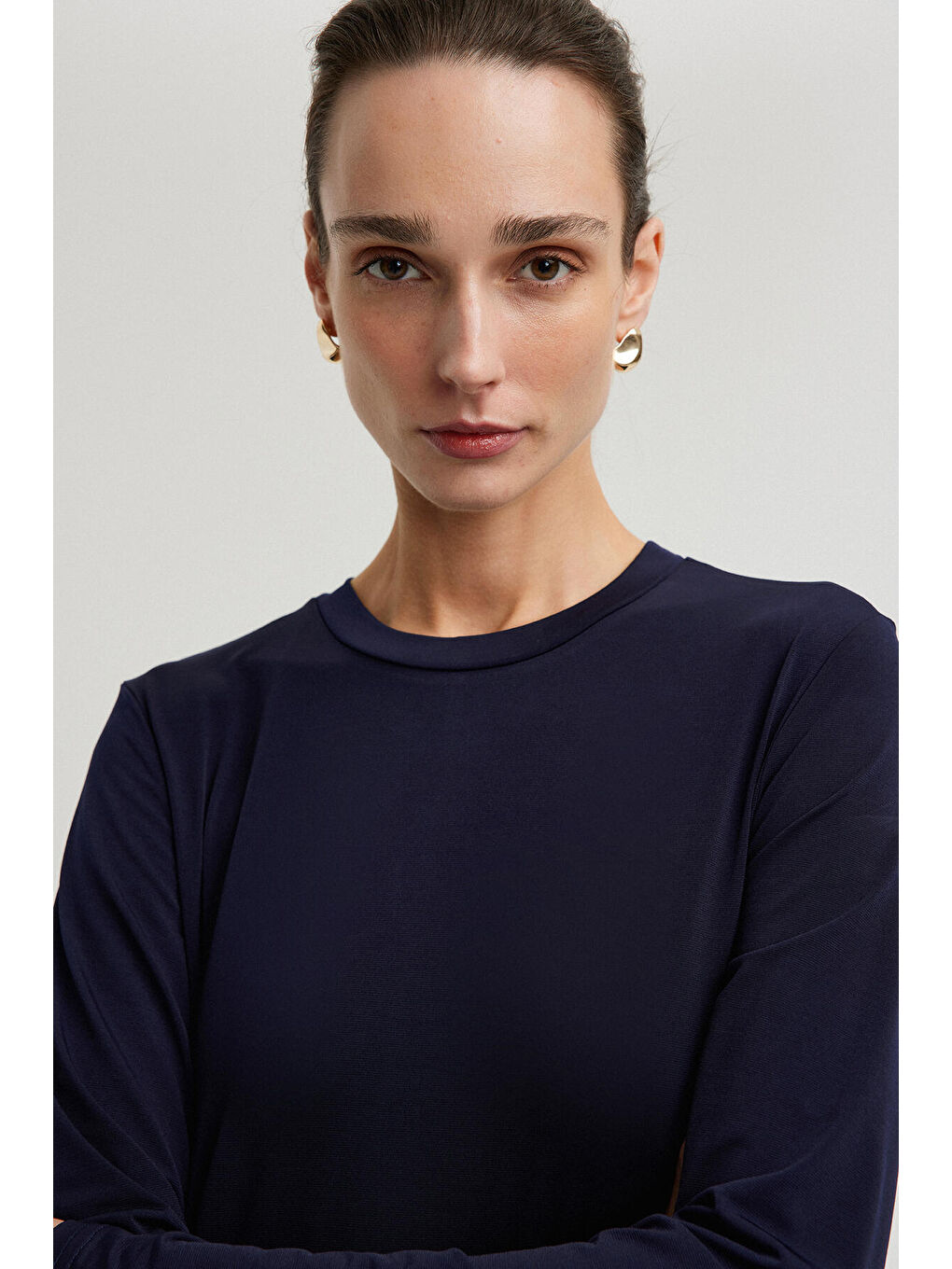 Touche Prive Lacivert Basic Elbise - 1