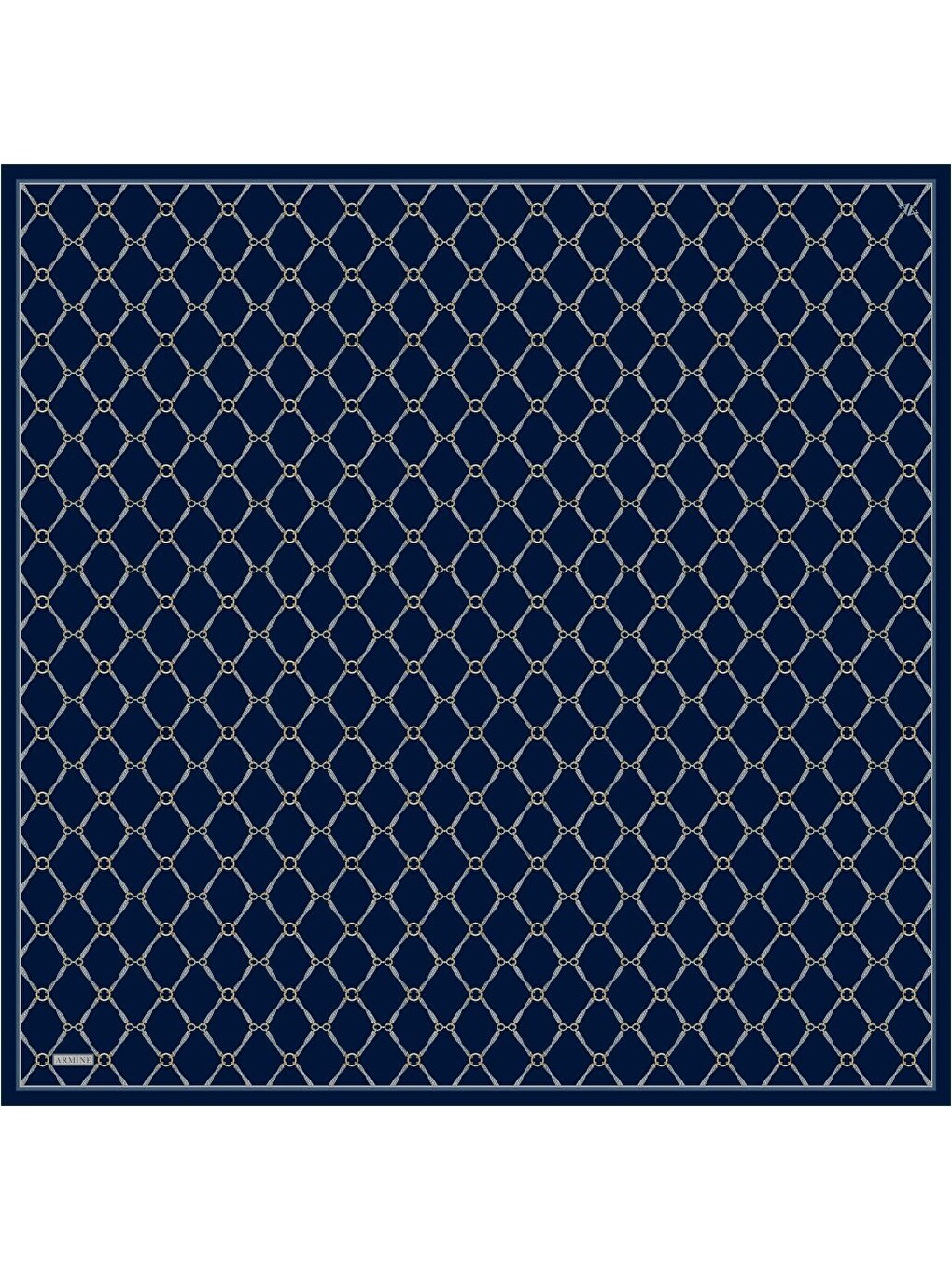 Lacivert Saf İpek Twill Eşarp 9538d 85-4