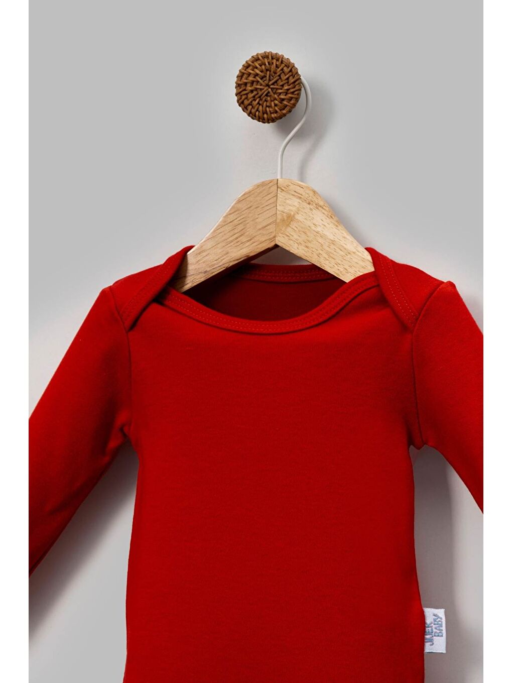 Kırmızı 5'li Zıbın Uzun Kollu %100 Pamuk Çıtçıtlı Bebek Body-3