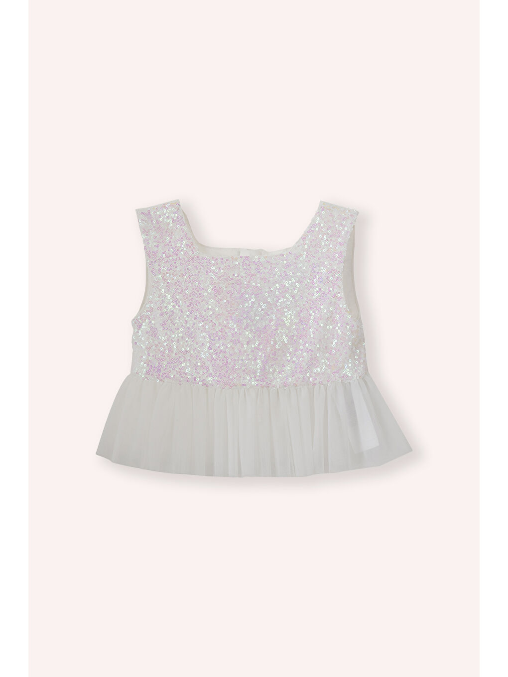 Kız Çocuk Pul Payetli Beyaz Takım-1