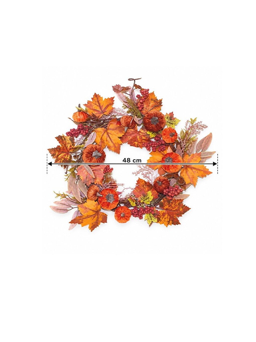 Turuncu Balkabaklı Dekoratif Kapı Süsü 48 Cm-3