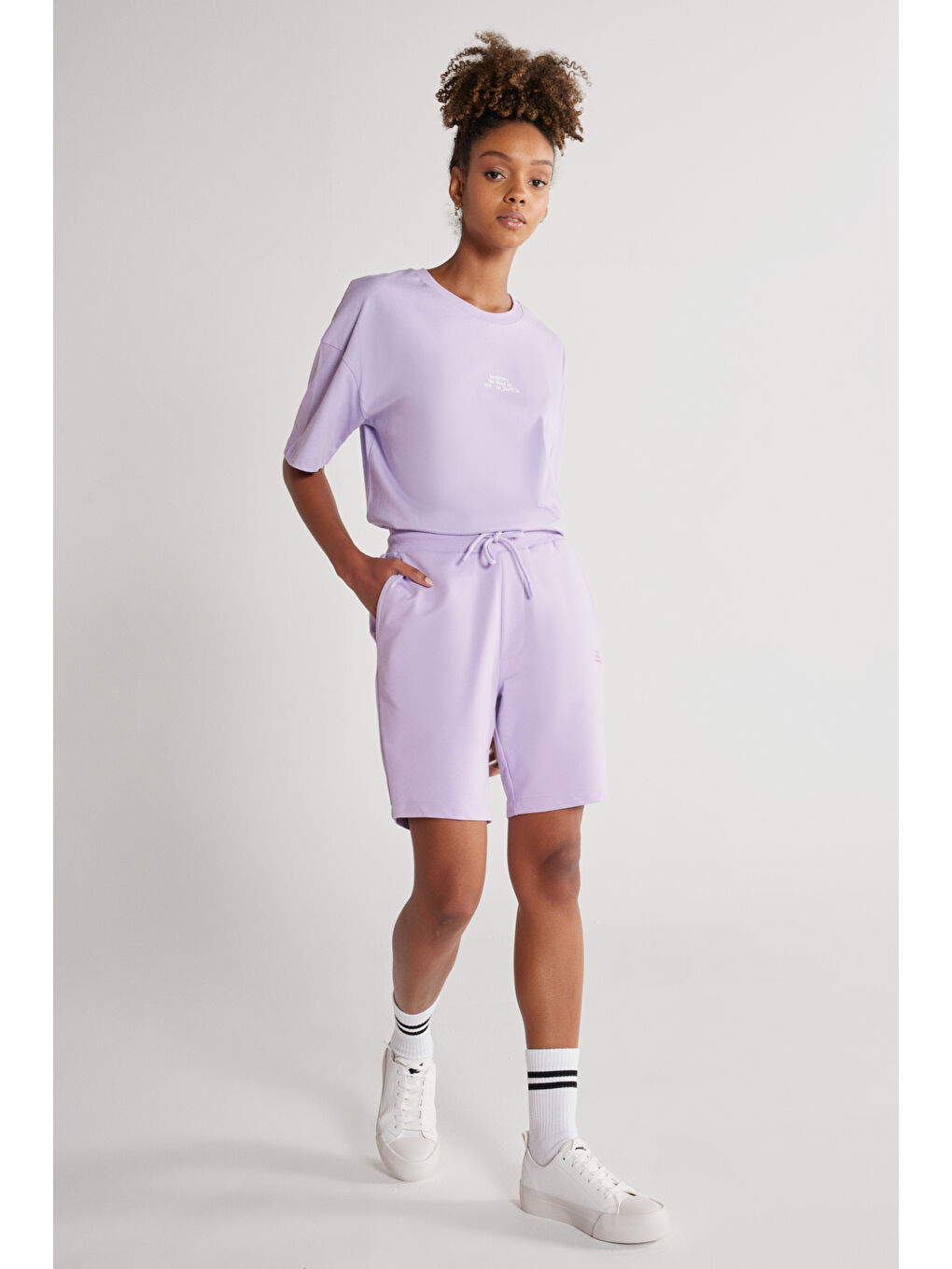 Erkek Lila Standart Fit Normal Kesim Pamuklu Cepli Rahat Örme Şort-8