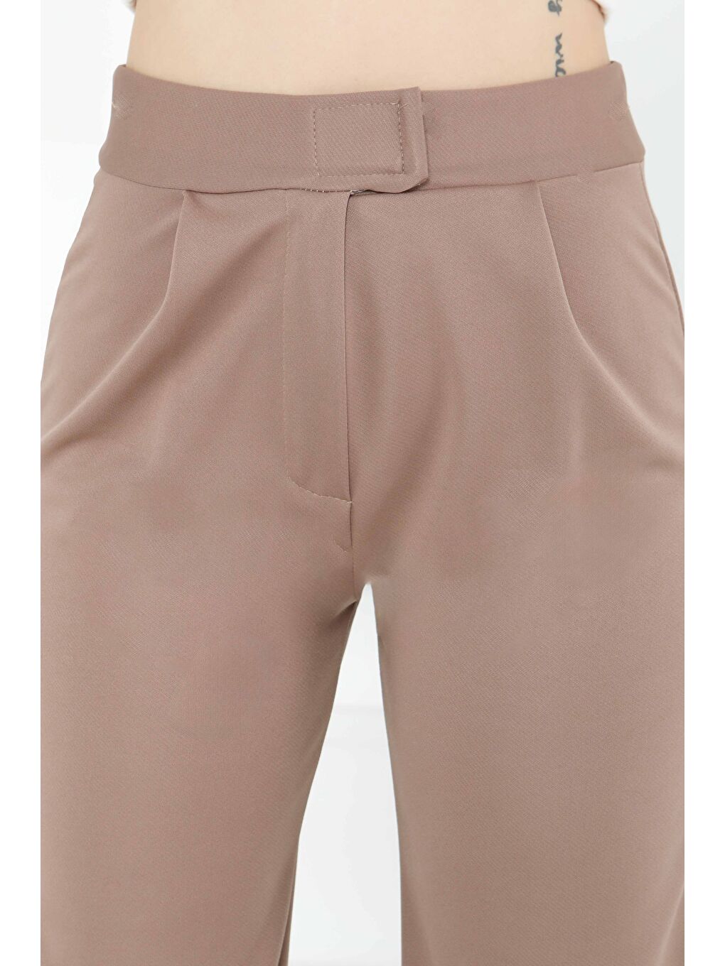 Bej Palazzo Pantolon Vizon - 27077-3