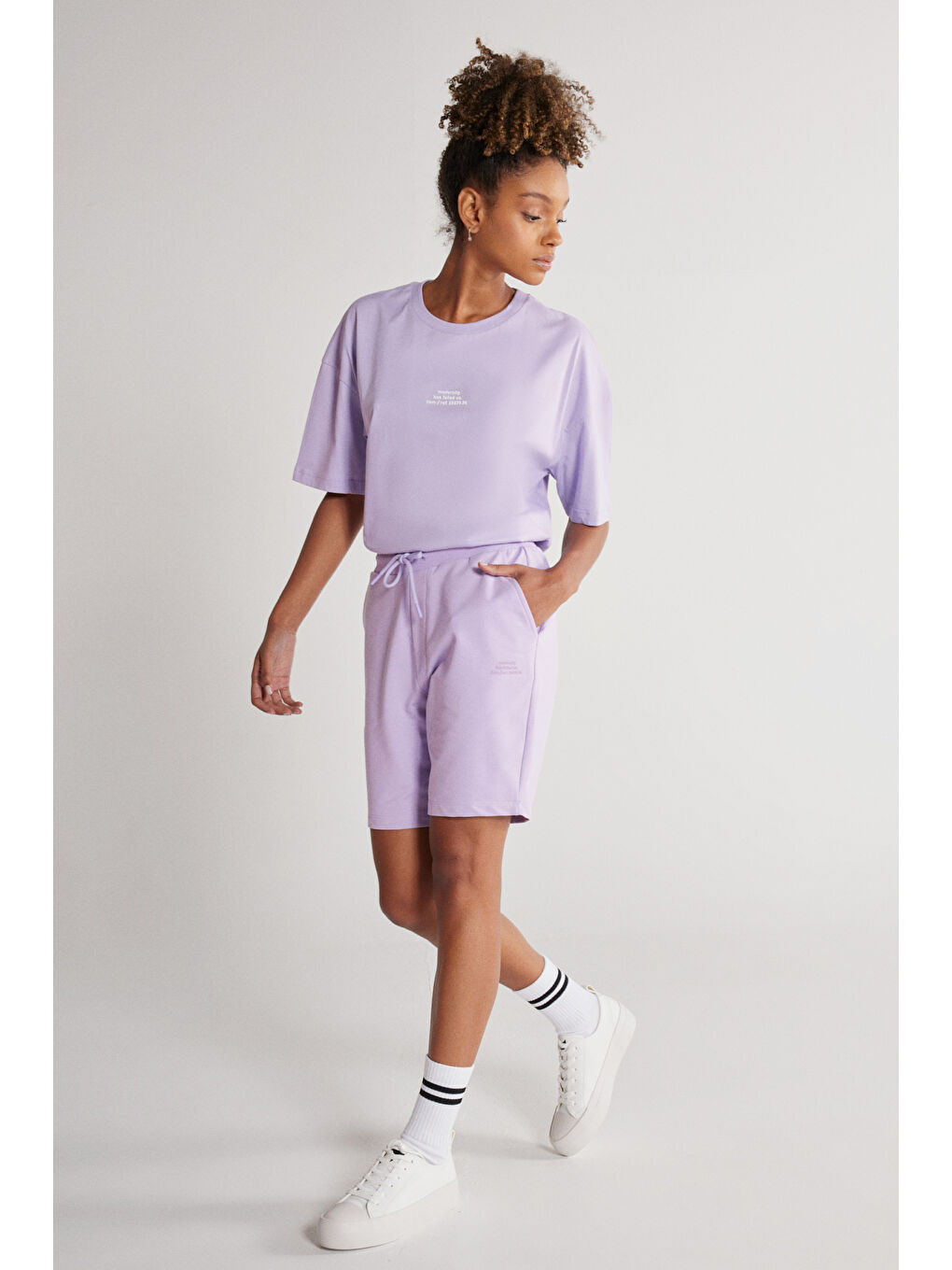 Erkek Lila Standart Fit Normal Kesim Pamuklu Cepli Rahat Örme Şort-10