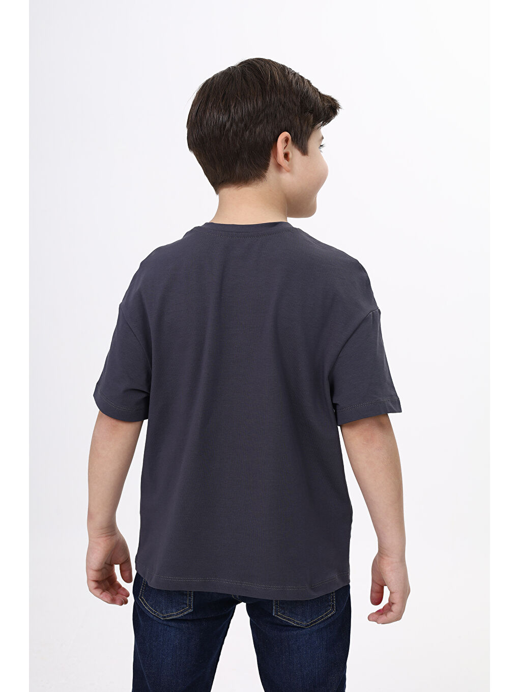 Antrasit Erkek Çocuk Baskılı Tişört-2