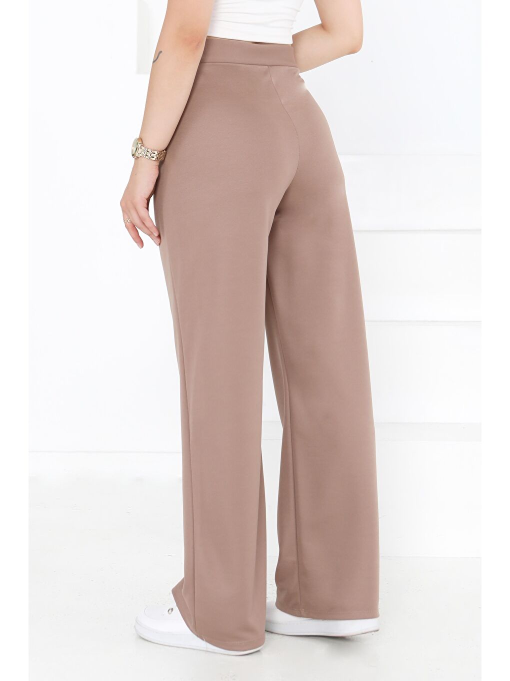 Bej Palazzo Pantolon Vizon - 27077-4