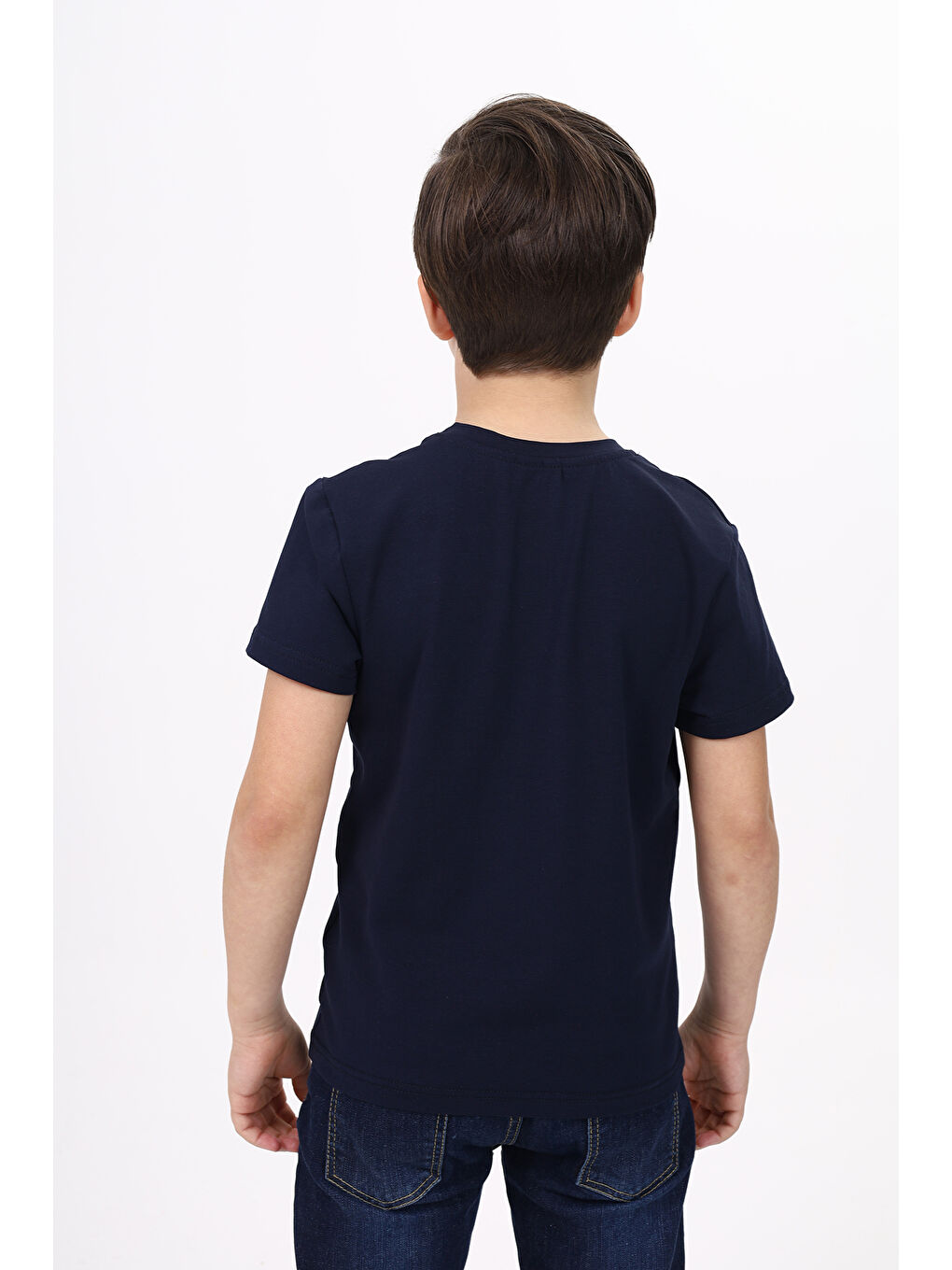 Lacivert Erkek Çocuk Baskılı Tişört-3