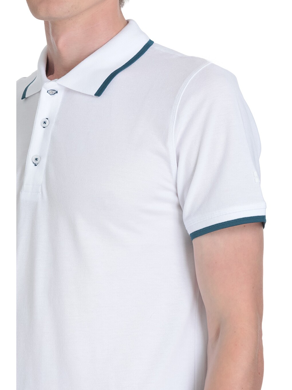 Beyaz Regular Fit 100% Pamuk Polo Yaka Rayon Tişört-3