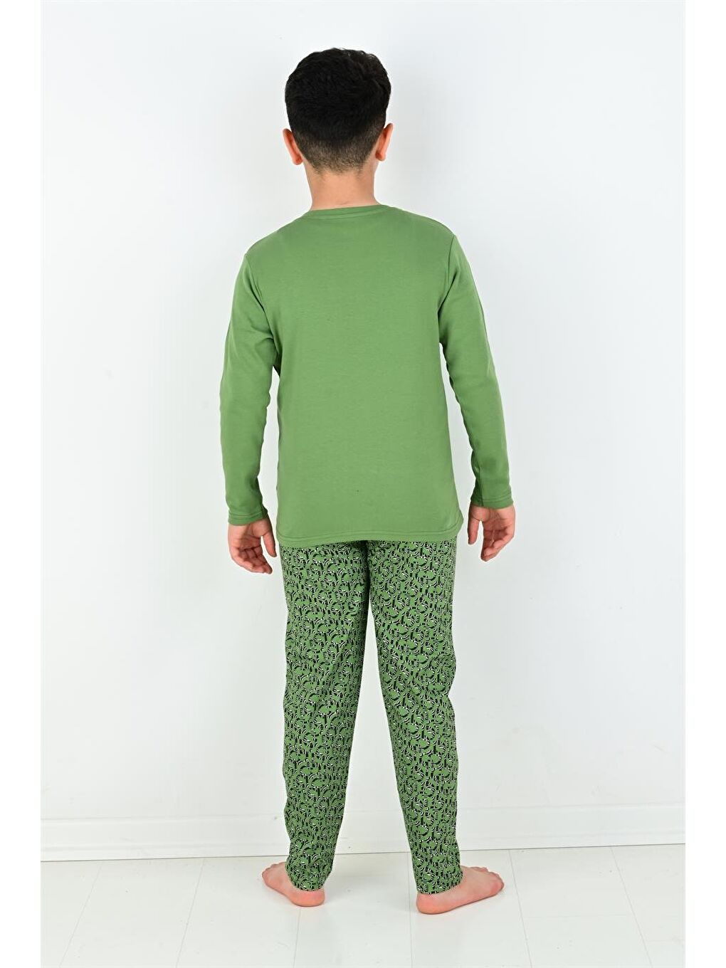 Yeşil Uzun Kollu Erkek Çocuk Game Dangerous Model Pijama Takımı-4