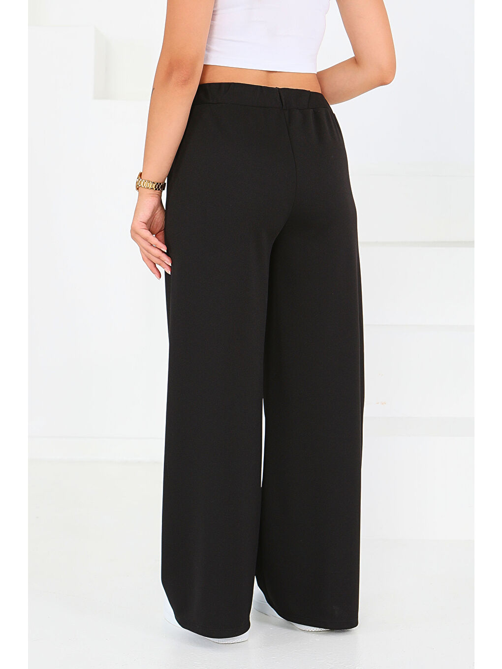 Önden Bağlamalı Pantolon Siyah - 27553-4