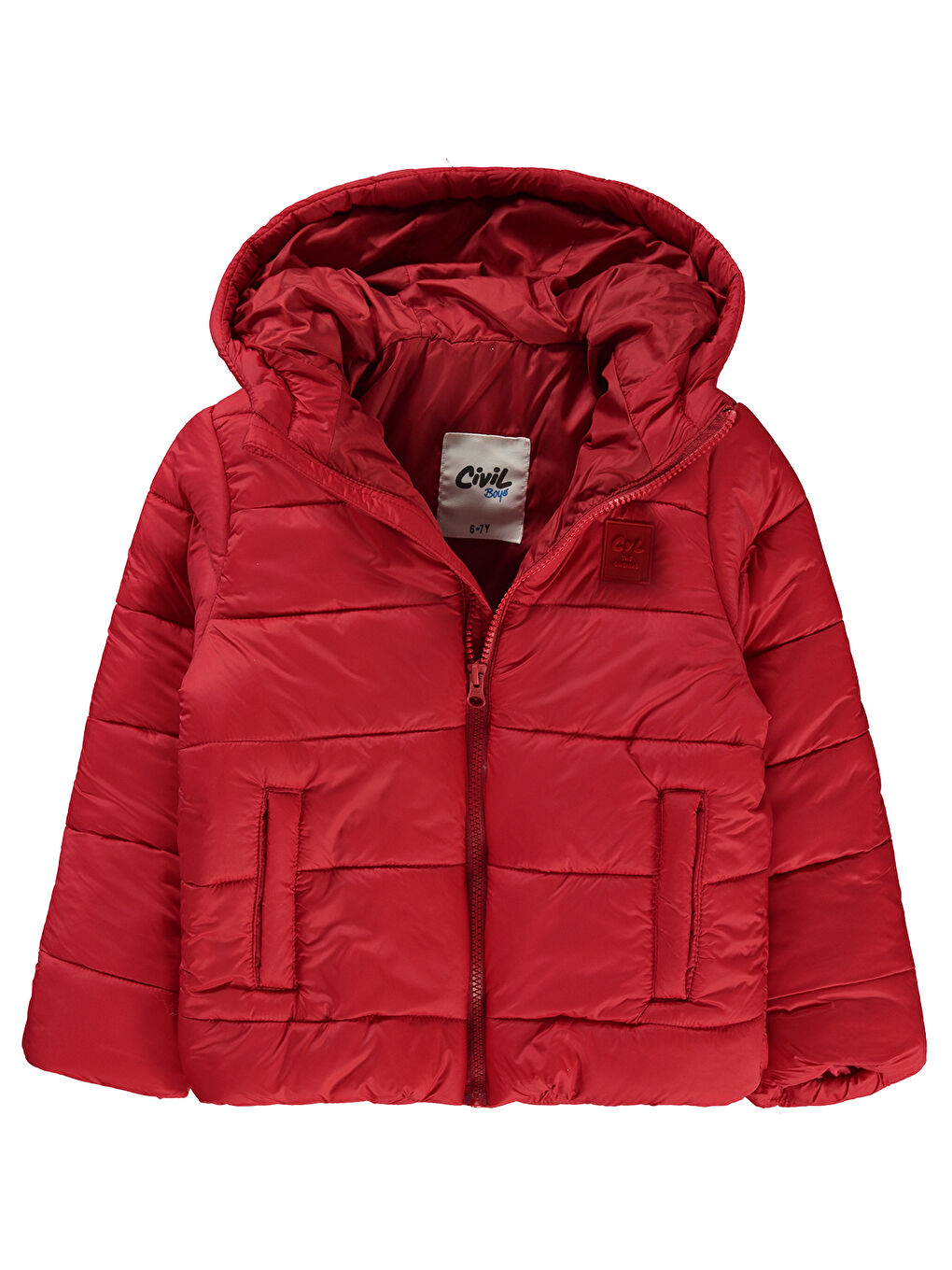 Kırmızı Erkek Çocuk Kapüşonlu Mont 6 9 Yaş Kımızı-1
