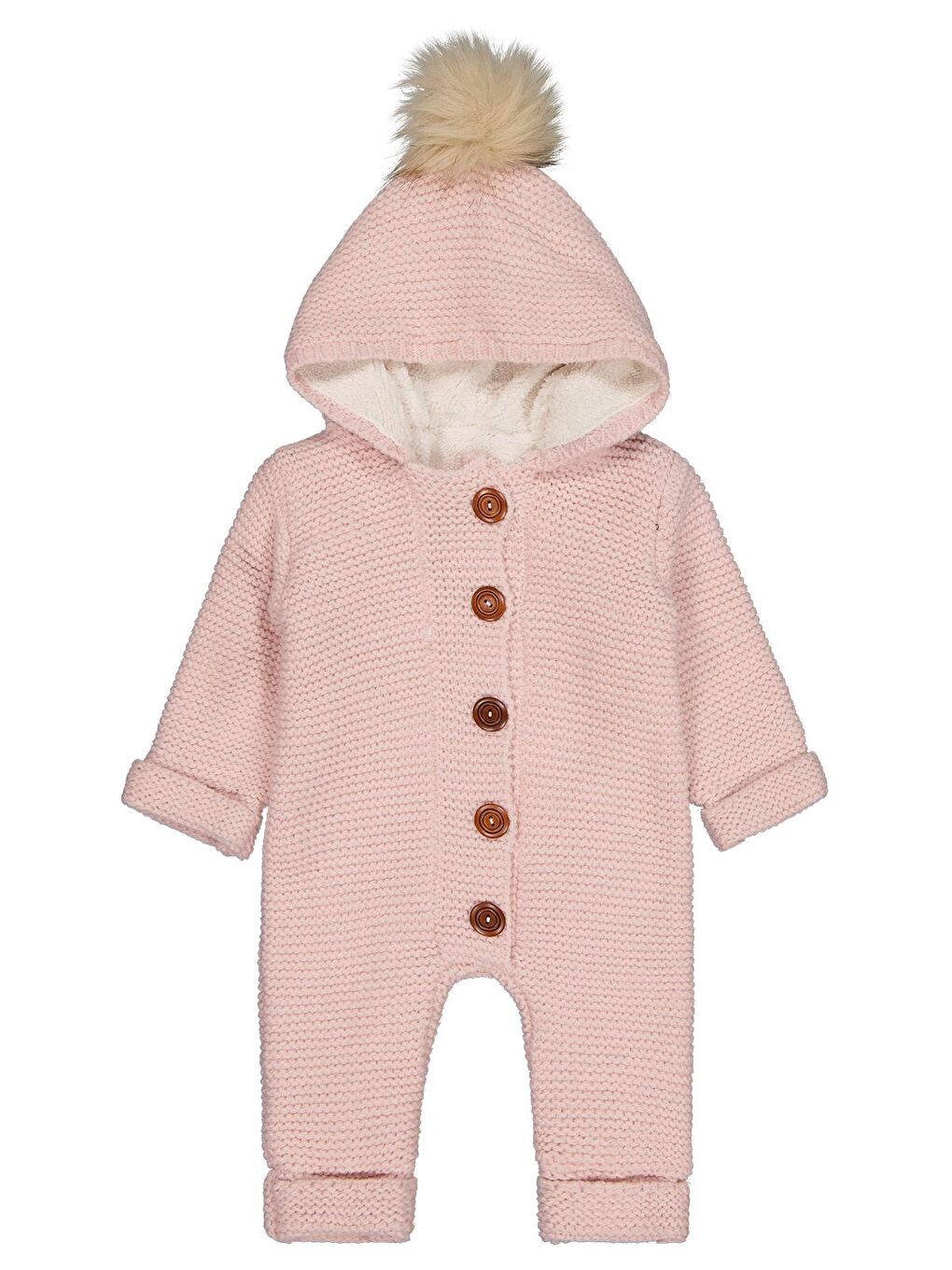 Beybek Kapüşonlu 3-12 Ay Tulum - Pembe 9-12 Ay