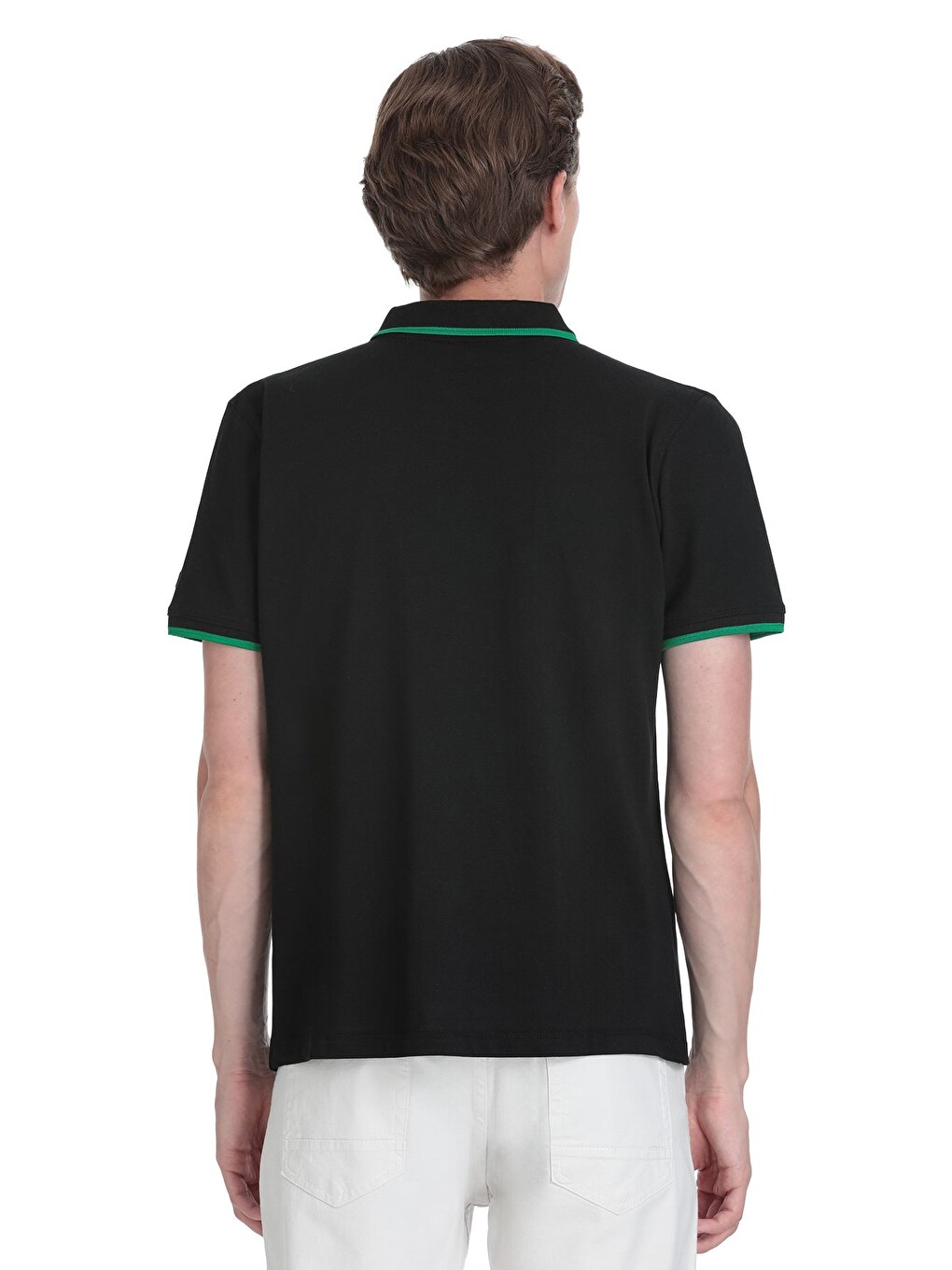 Siyah Regular Fit 100% Pamuk Polo Yaka Rayon Tişört-4