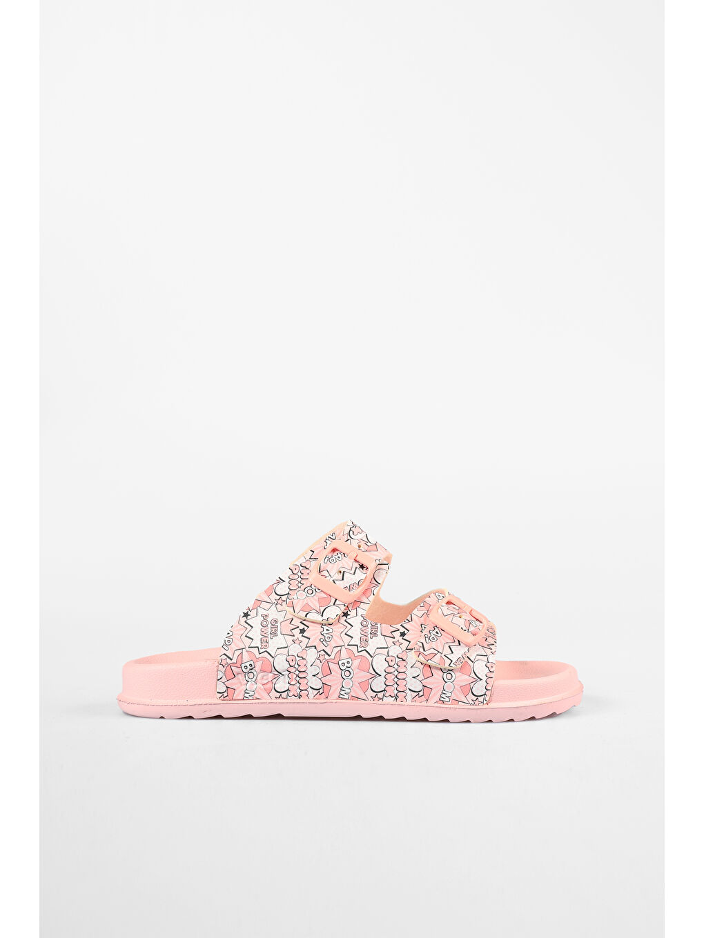 Pembe Gibli II Baskılı Kız Bebek Pudra Terlik