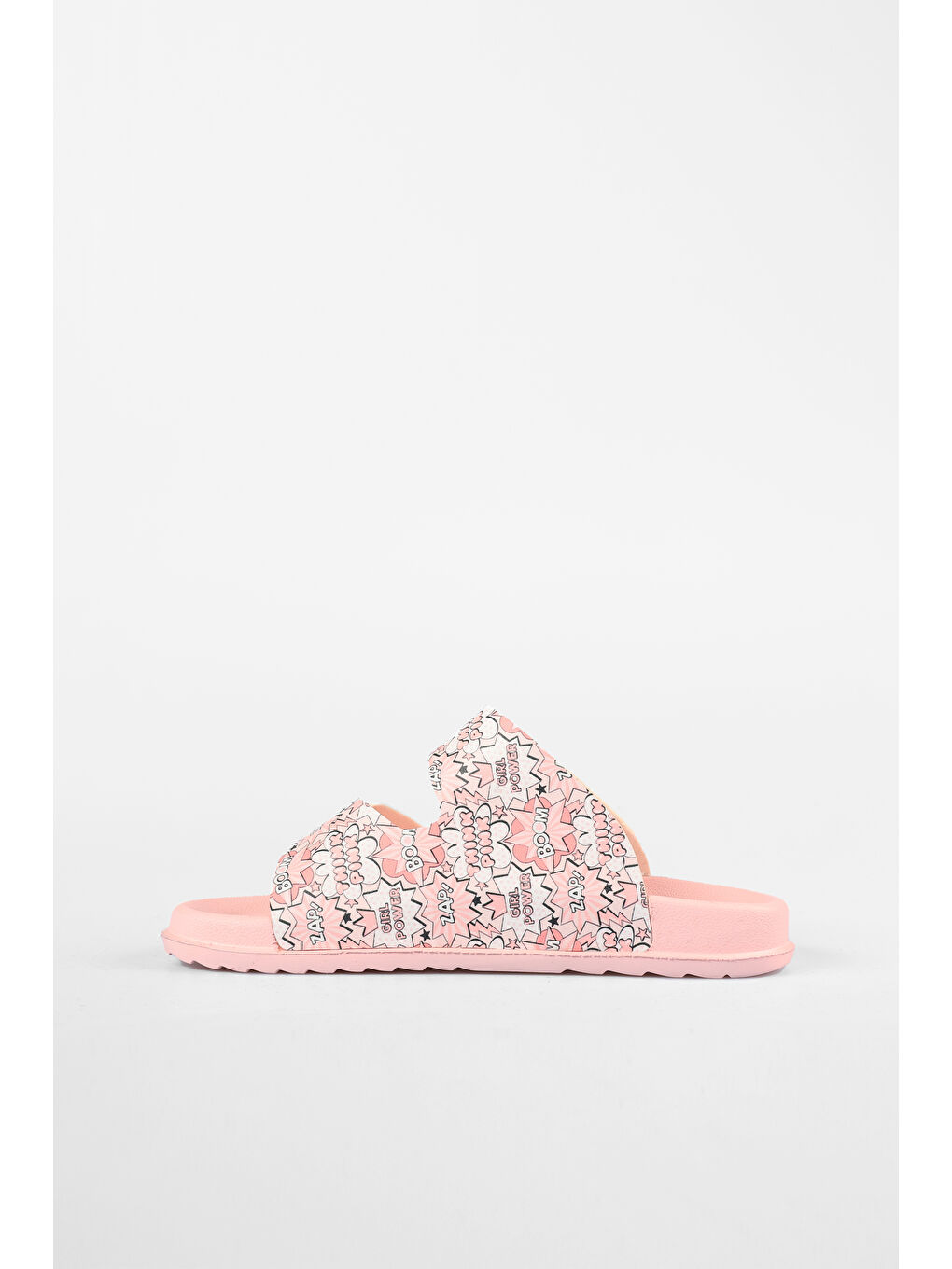 Pembe Gibli II Baskılı Kız Bebek Pudra Terlik-1