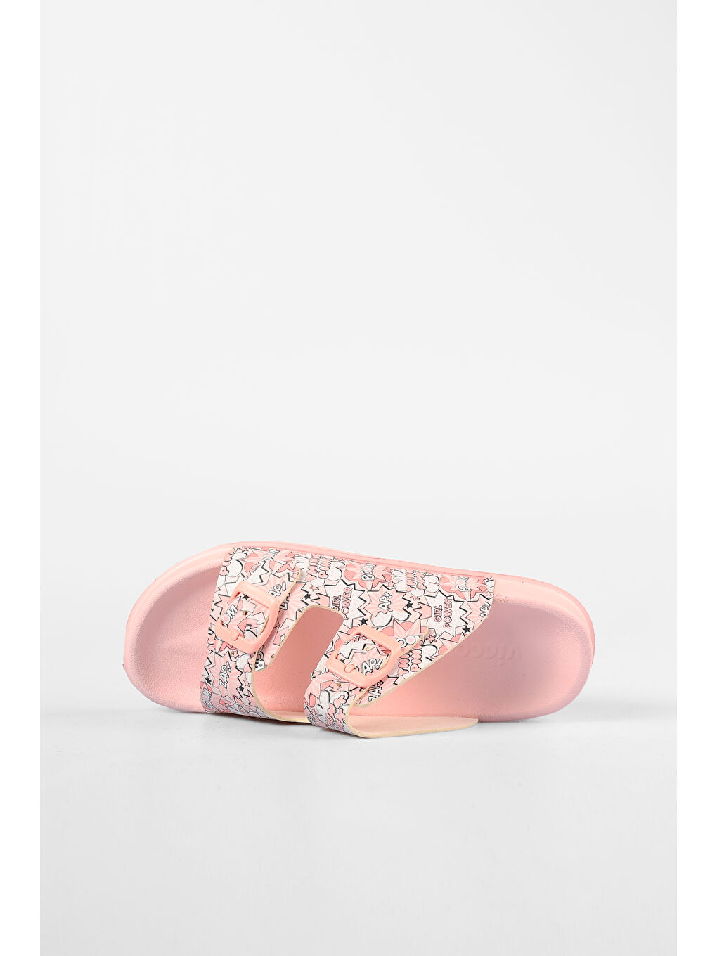 Pembe Gibli II Baskılı Kız Bebek Pudra Terlik-2