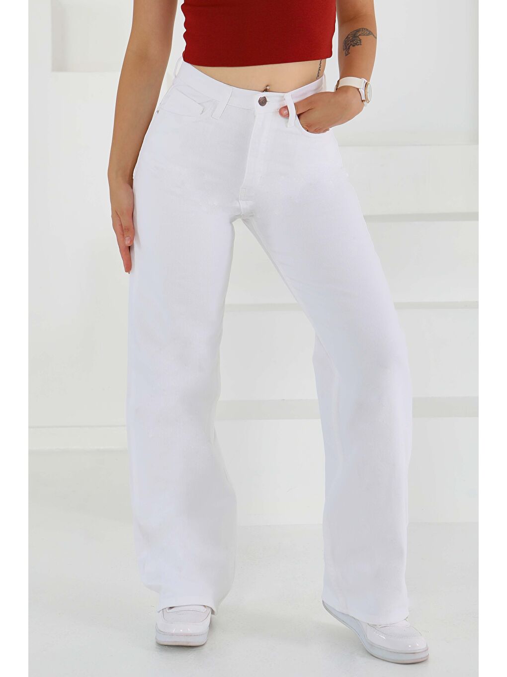 Palazzo Pantolon Beyaz - 27464