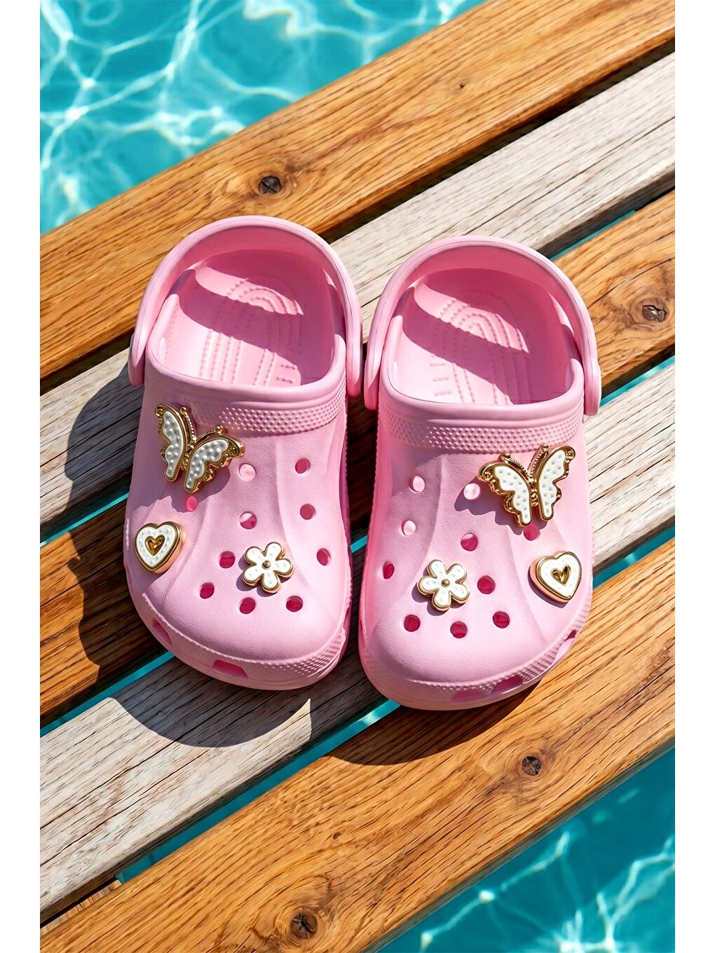 Bebek Üst Çıkartma Detay Sandalet Terlik 100-3 Açık Pembe